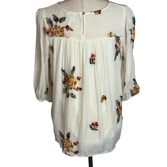 Anthropologie Fig and Flower Floral Embroidered
Top boho size M babydoll - Picture 10 of 10